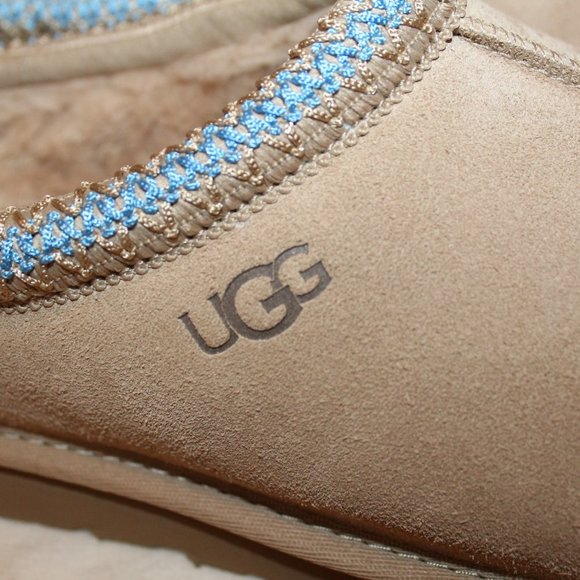 NIB UGG MEN'S TASMAN SUEDE SHEARLING LINED SLIP ON SLIPPERS - Picture 4 of 7